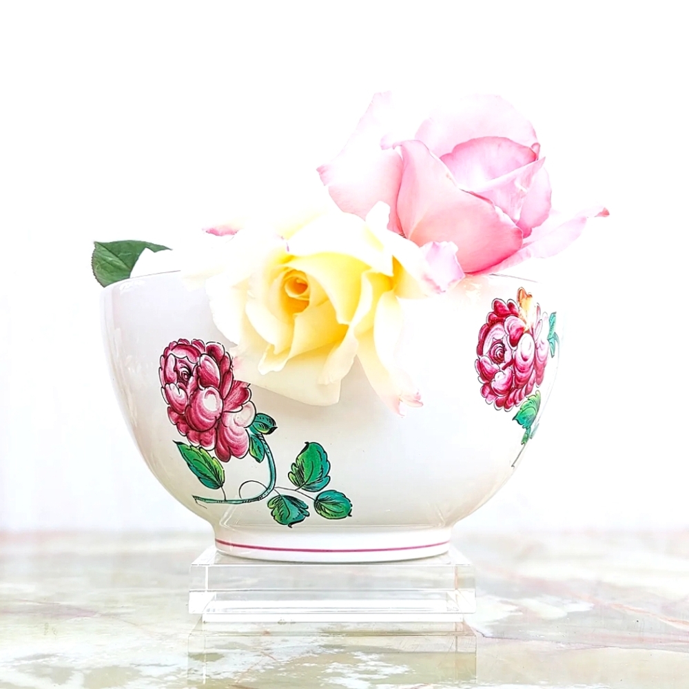 Tiffany & Co Strasbourg Flowers Handpainted Floral Serving / Mixing Bowl